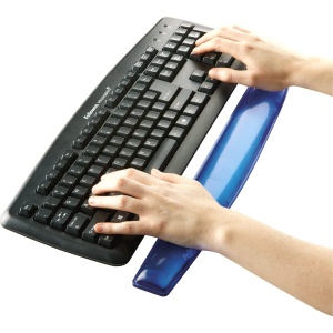 Suport ergonomic pentru incheietura Fellowes Crystals Gel, albastru, pentru birou si gaming - Img 3