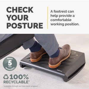Suport ergonomic pentru picioare Fellowes Breyta, ajustabil, 100 reciclabile, negru - Img 2