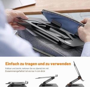 Suport Laptop GRIFEMA GB1050, Ajustabil, Faltabil, Negru - Img 6