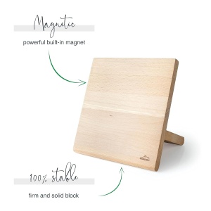 Suport magnetic pentru cutite Lacor 39039, din lemn de fag, 5 cutite, 21x22.5cm - Img 4