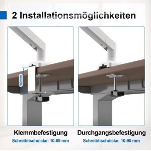 Suport Monitor GRIFEMA, pentru ecrane de 13-32 inch, ajustabil, alb - Img 8