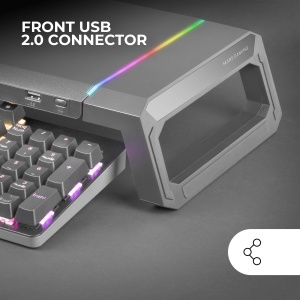 Suport Monitor Mars Gaming MGS-ONE, RGB Chroma, Ajustabil, USB 2.0 - Img 3