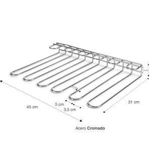 Suport pahare Lacor 62268 inox montare perete sau tavan capacitate 20 pahare - Img 2