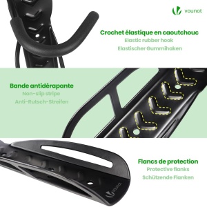 Suport pentru bicicleta VOUNOT, 4 suporturi, metal, negru, capacitate 30 kg - Img 3