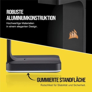 Suport pentru casti audio Corsair ST100 RGB, aluminiu, 2 porturi USB 3.1, negru - Img 4