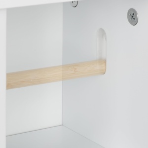 Suport pentru hartie igienica Relaxdays, albsilver, cu sertar, design modern - Img 6