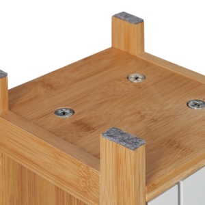 Suport pentru hartie igienica Relaxdays, MDF si Bambus, 71x18x20 cm, albmaro - Img 9