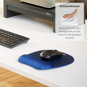 Suport pentru incheietura Fellowes cu mousepad, albastru, din spuma cu memorie - Img 3