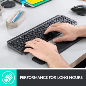 Suport pentru incheietura Logitech MX Palm Rest, din piele ecologica, cu memorie, pentru confort sporit - Img 2