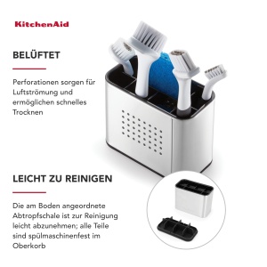 Suport pentru Perii de Bucatarie KitchenAid din Otel Inoxidabil 7 Compartimente Design Perforat - Img 5