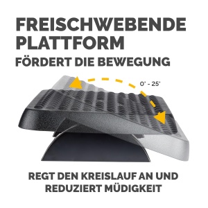 Suport pentru picioare Fellowes Standard, reglabil pe 2 inaltimi, cu platforma liber mobila, fabricat din plastic reciclat, perfect pentru birou si birou de acasa, culoare: negru - Img 5