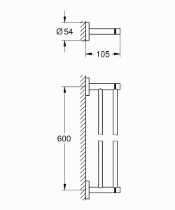 Suport pentru prosoape GROHE Start, metal, crom, 600mm, cu accesorii de montaj - Img 3