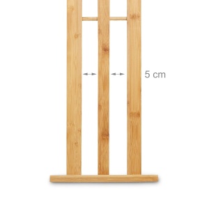 Suport pentru prosoape Relaxdays din bambus, 3 brate, alb, 82 x 54 x 24 cm - Img 5