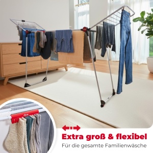 Suport pentru rufe Vileda Infinity Flex Plus, extensibil, 30m, pentru haine lungi - Img 3