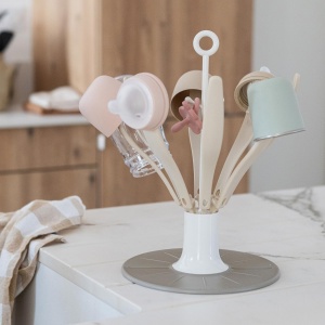 Suport pentru Uscat Sticle BEABA Flower, Capacitate 8 Sticle, Compact, Culoare Argile - Img 5
