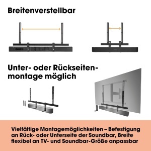 Suport premium soundbar Vogels, compatibil Sonos Arc, Beam, Playbar, 6.5 kg, anti-vibratii - Img 5