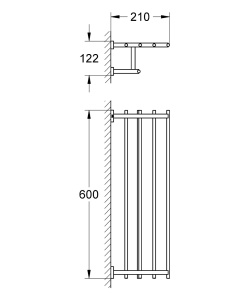 Suport prosoape GROHE Essentials Cube, metal, montare rapida - Img 2