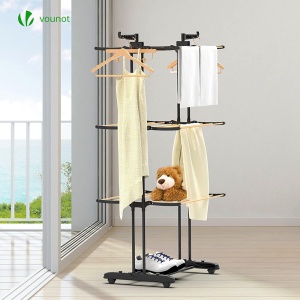 Suport rufe VOUNOT cu 3 etaje, 20m lungime, 27kg capacitate, cu roti - Img 2
