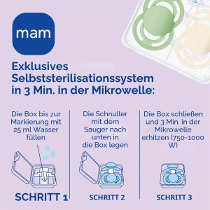 Suport suzeta MAM Perfect, 6 luni, silicon, auto-sterilizare, mat - Img 5