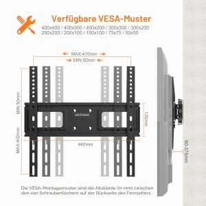 Suport TV GRIFEMA, 26-65 inch, rotativ, capacitate 35 kg - Img 2