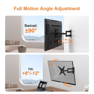Suport TV GRIFEMA GB1008-2 pentru ecrane de 13-43 inch, rotativ si inclinabil - Img 5