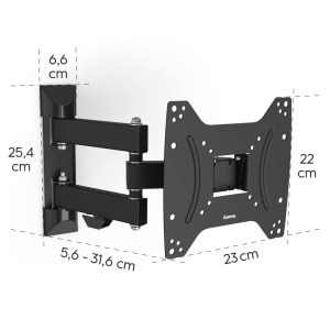 Suport TV Hama Wandhalterung Negru 19-48 inch Schimbare unghi 180deg 20 kg - Img 7