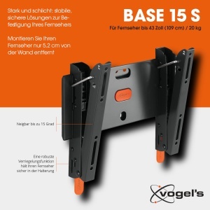 Suport TV Vogels Base 15S pentru televizoare 19-43 inch inclinabil max 20 kg - Img 2