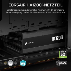Sursa de alimentare CORSAIR HX1200i, 1200W, modulara, neagra - Img 2