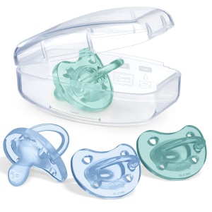Suzeta moale Chicco PhysioForma din silicon timp de 16-36 luni, moale si delicata, favorizeaza respiratia fiziologica, in albastru, 4buc