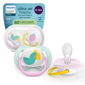 Suzeta Philips Avent Ultra Air SCF08024 BPA-Free 0-6 luni Set 2 bucati cu Sterilizator