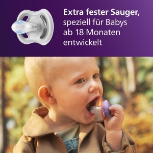 Suzeta Philips Avent Ultra Air SCF34946 18 luni Set 2 buc Silicon BPA-Free Sterilizator inclus - Img 4