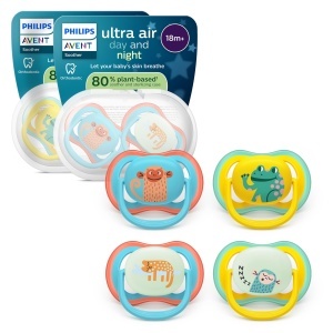 Suzeta Philips Avent Ultra Air SCF34956 18 luni set 4 buc luminoasa BPA-free