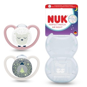 Suzete NUK Perfect Match Air Night 18-36 luni Luminoase Set 2 buc