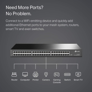 Switch Gigabit TP-Link TL-SG1048, 48 Porturi RJ-45, Rack-Montabil, Negru - Img 3