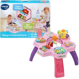 Tabel de invatare interactiv VTech Entdeckertisch roz pentru copii 12 luni