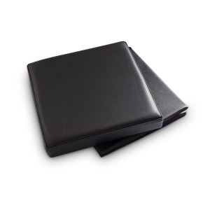 Taburet pliabil Relaxdays, 40L, piele ecologica, negru - Img 9