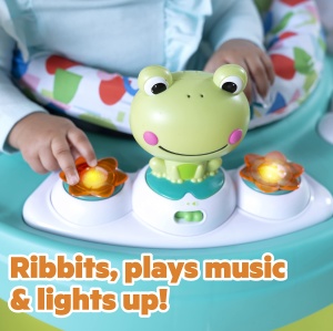 Tampoane de joaca Bright Starts Bounce Bounce Baby 2 in 1, verde, cu 7 jucarii interactive - Img 4