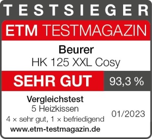 Tampon de incalzire Beurer HK 125 (format XXL, cu 6 niveluri de temperatura, oprire automata si comutator LED, spalabil la masina), gri, 1 bucata (pachet de 1), 60 x 40 cm - Img 9
