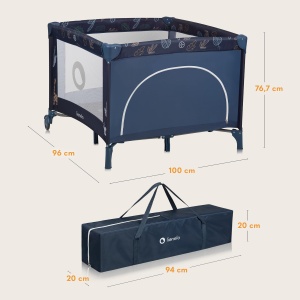 Tarc de joaca LIONELO BONNIE pana la 15 kg, de la nastere pana la 36 luni, Acces lateral cu fermoar, Parti laterale din plasa, Pliere rapida, Roti franate, Geanta de transport - Img 8