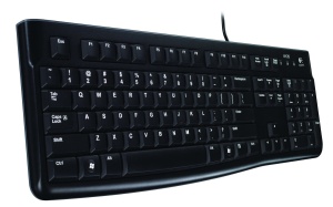 Tastatura cablata Logitech K120 pentru Windows, design ergonomic, rezistenta la stropire