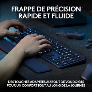 Tastatura fara fir Logitech MX Keys S - model FRA AZERTY, design plat - Img 2
