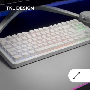 Tastatura Gaming Mars Gaming MK023, TKL, H-Mech, Iluminare RGB, Alb - Img 2