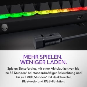 Tastatura gaming wireless Alienware Pro WR47C, 75 compacta, RGB, Hot-Swap - Img 13