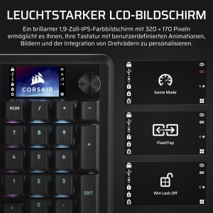 Tastatura mecanica de gaming Corsair Vanguard 96, neagra, cu LCD si 24 G-taste - Img 6