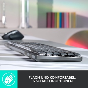 Tastatura mecanica wireless Logitech MX, iluminata, ergonomica, compatibila cu 3 dispozitive - Img 3