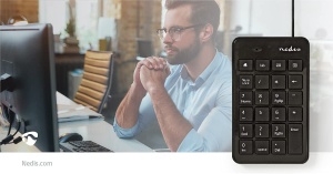Tastatura numerica NEDIS KBNM100BK, USB, 1.5 m, neagra - Img 8