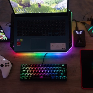 Tastatura pentru jocuri SureFire Kingpin X1 60% nordica, tastatura multimedia pentru jocuri mica si mobila, tastatura RGB cu iluminare, 25 de taste anti-fantoma, aspect scandinav QWERTY - Img 2