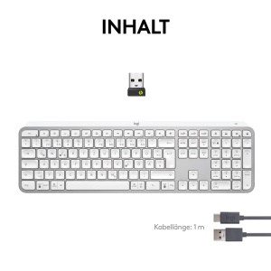Tastatura wireless Logitech MX Keys S, Pale Grey, iluminata, multi-dispozitiv - Img 9