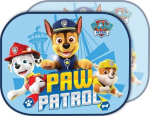 Tataway - Perdele laterale pentru masini pentru copii | Protectie UV | Accesoriu ventuza | Grafica Paw Patrol | 44x35 cm, Albastru, 21.4x18.9x4.3 cm, Bumbac