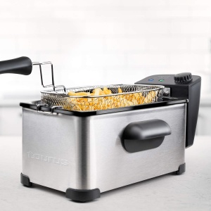 Taurus Fry3 - Friteuza cu ulei | 3 l | Capacitate pentru 1 kg de cartofi | Detasabil | Poate fi spalat in masina de spalat vase | Argint | Ulei - Img 3